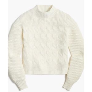J.Crew Cotton-blend cable mockneck sweater